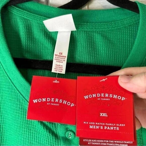 Wonder shop green pajamas Christmas Holiday size 2X - Picture 3 of 3